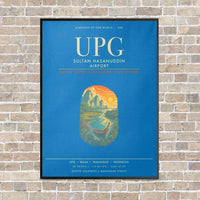 Thumbnail for Sultan Hasanuddin Airport UPG - Canvas Framed - Turquoise