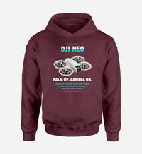 Thumbnail for DJI Neo design on dark red hoodie single side