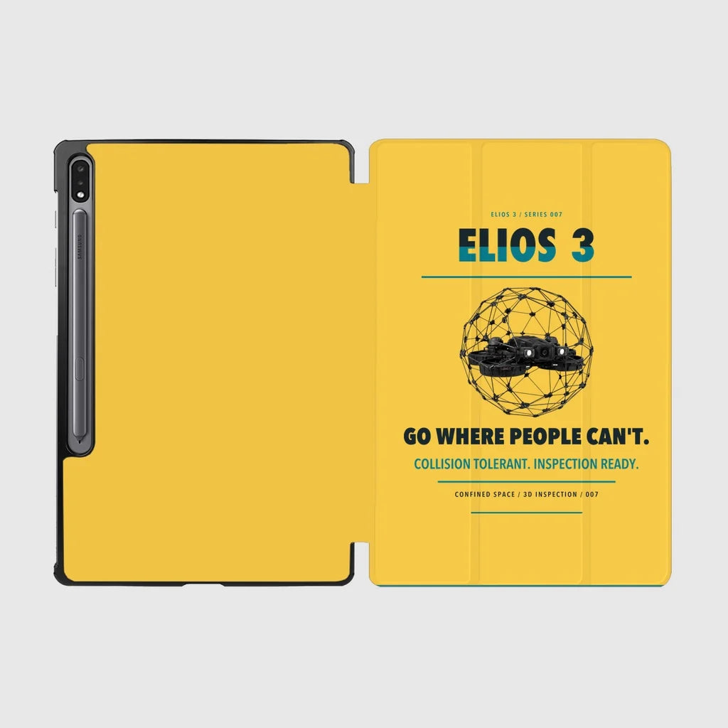 Flyability Elios 3 design on yellow samsung tablet tablet case