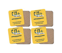 Thumbnail for Cessna Citation CJ3+ design on yellow 4 pieces set coaster