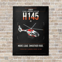 Thumbnail for Airbus H145 D3 vertical canvas print - no frame - black background