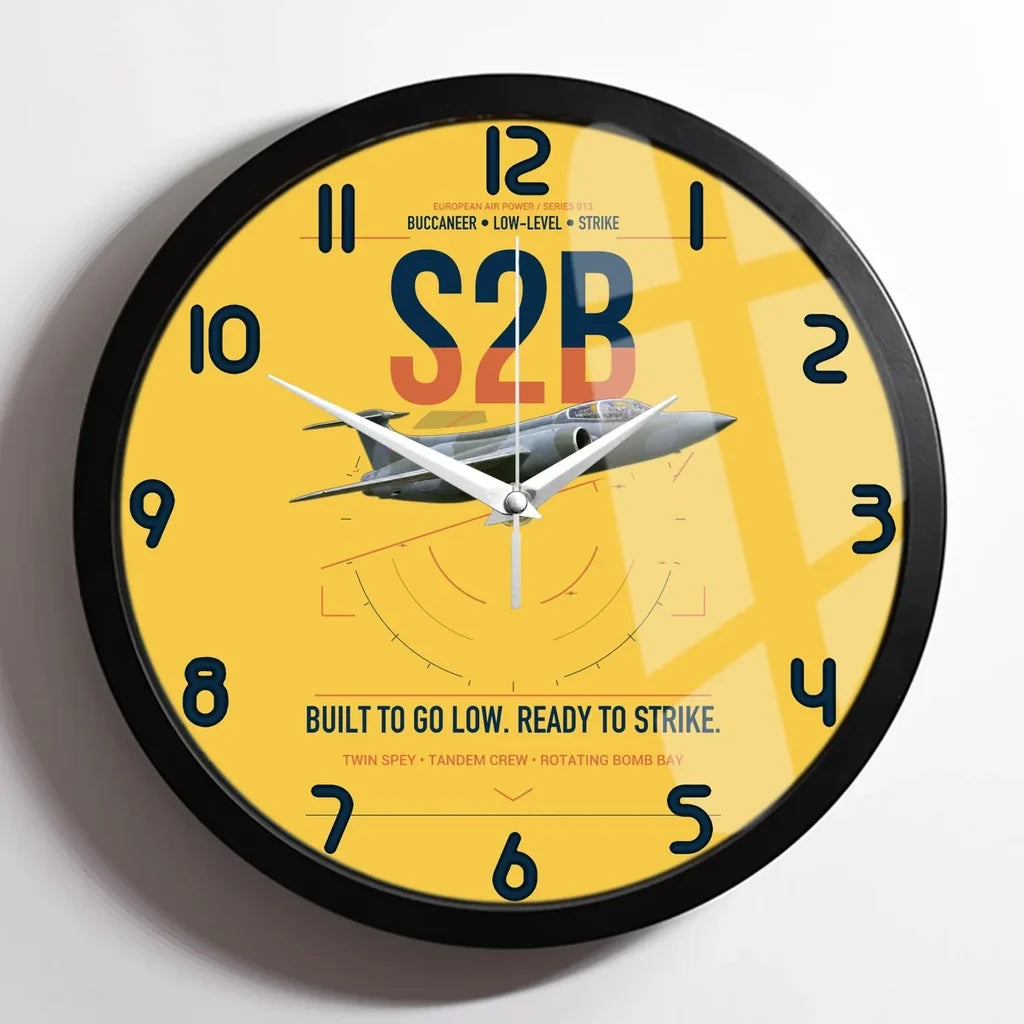 Blackburn Buccaneer S2B design on yellow framed wall clock