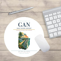 Thumbnail for Gan Island Airport (GAN) design on white round mouse pad