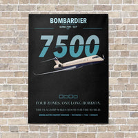 Thumbnail for Bombardier Global 7500 vertical canvas print - no frame - black background