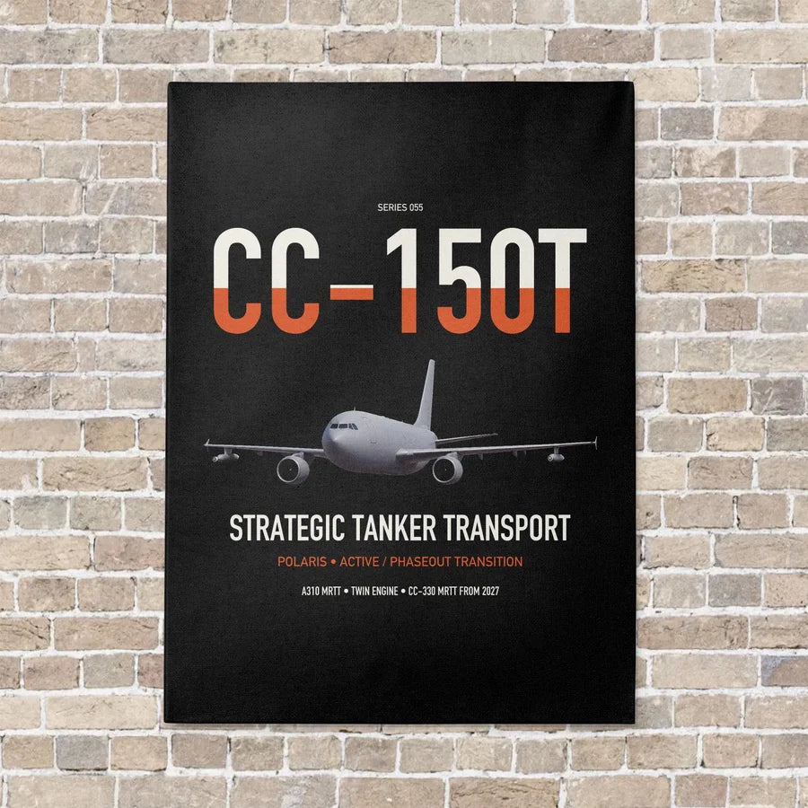 Airbus CC-150T Polaris vertical canvas print - no frame - black background
