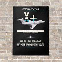 Thumbnail for Cessna Citation X+ vertical canvas print - no frame - black background