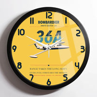 Thumbnail for Bombardier Learjet 36A design on yellow framed wall clock