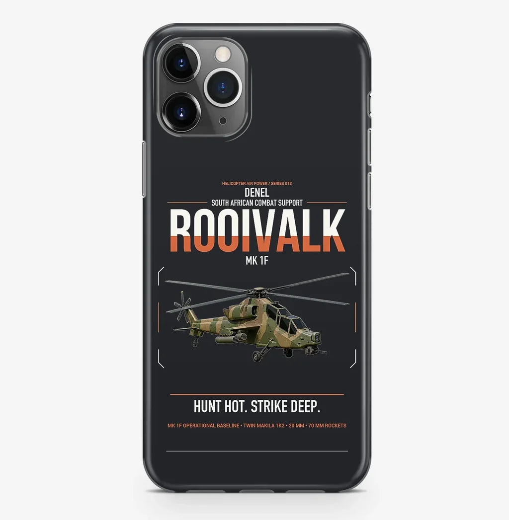 Denel Rooivalk Mk 1F design on black magsafe iphone case, for iPhone Pro Max