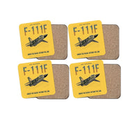 Thumbnail for F-111F Aardvark design on yellow 4 pieces set coaster