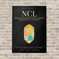 Thumbnail for Newcastle International Airport NCL vertical canvas print - no frame - black background