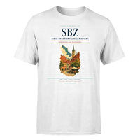 Thumbnail for Sibiu International Airport (SBZ) T-Shirt single-side front print in White | sibiu-international-airport-sbz-double-side-t-shirt