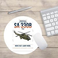 Thumbnail for Aérospatiale SA 330B Puma design on white round mouse pad