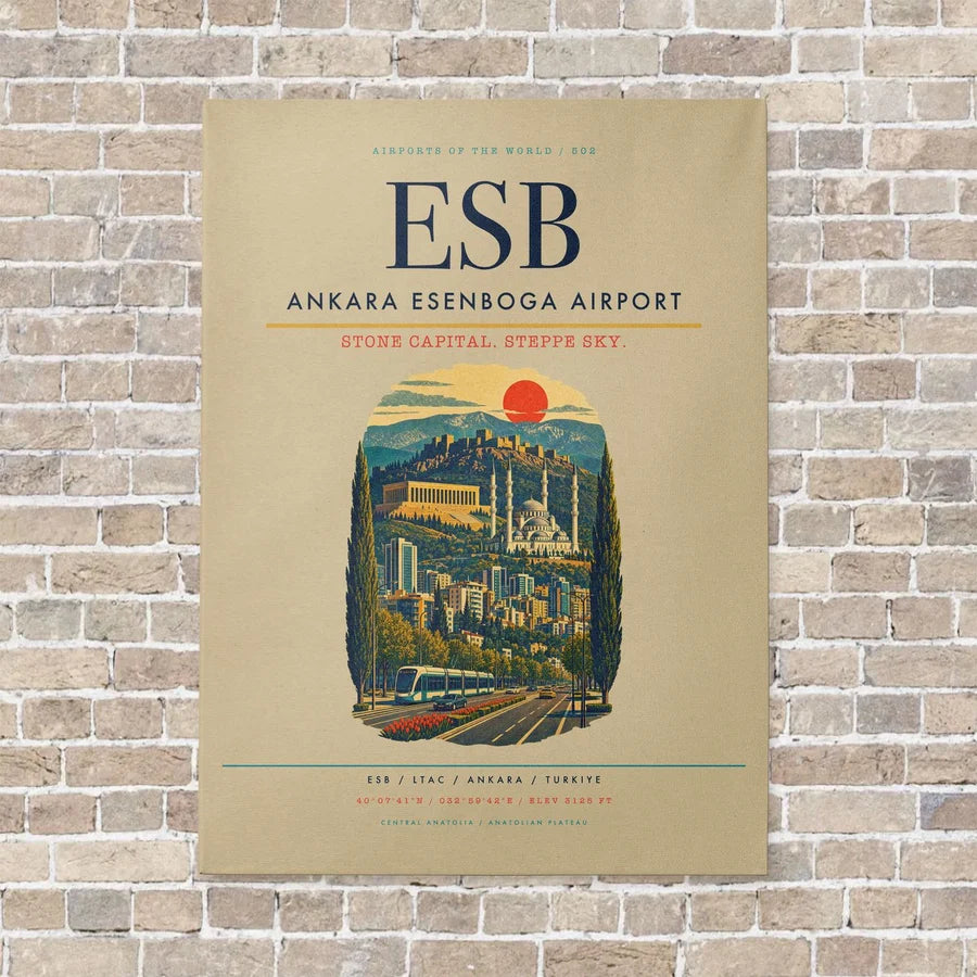Ankara Esenboga Airport ESB - Canvas No Frame - Beige