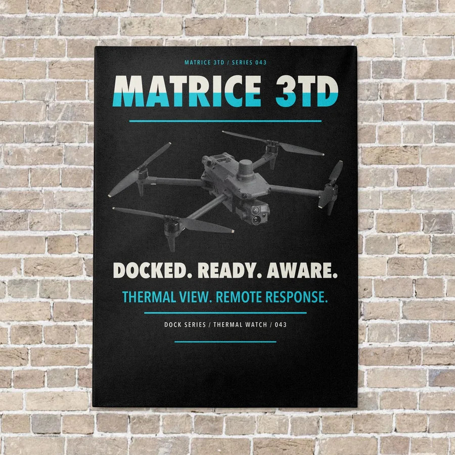 DJI Matrice 3TD vertical canvas print - no frame - black background