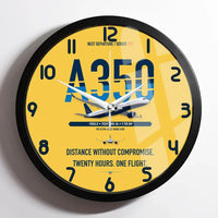 Thumbnail for Airbus A350-900ULR design on yellow framed wall clock