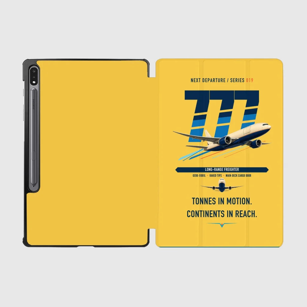 Boeing 777F design on yellow samsung tablet tablet case