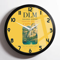 Thumbnail for Dalaman Airport (DLM) design on yellow framed wall clock