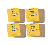 Thumbnail for Bombardier Learjet 70 design on yellow 4 pieces set coaster