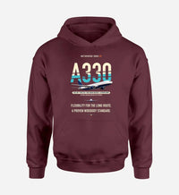 Thumbnail for Airbus A330-200 design on dark red hoodie single side