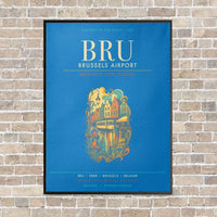 Thumbnail for Brussels Airport BRU - Canvas Framed - Turquoise