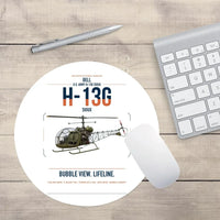 Thumbnail for Bell H-13G Sioux design on white round mouse pad