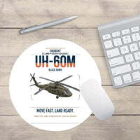 Thumbnail for Sikorsky UH-60M Black Hawk design on white round mouse pad