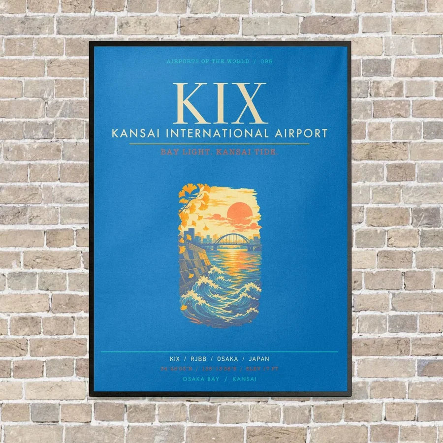 Kansai International Airport Osaka KIX - Canvas Framed - Turquoise
