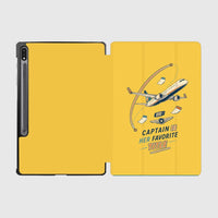 Thumbnail for Captain Is Her Favorite Title design on yellow samsung tablet tablet case