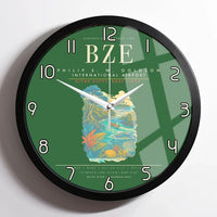 Thumbnail for Philip S. W. Goldson International Airport BZE Wall-Clock Framed - Green