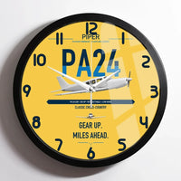 Thumbnail for Piper PA-24-250 Comanche 250 design on yellow framed wall clock