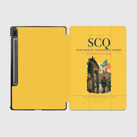 Thumbnail for Santiago de Compostela Airport (SCQ) design on yellow samsung tablet tablet case
