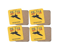 Thumbnail for SR-71A Blackbird design on yellow 4 pieces set coaster