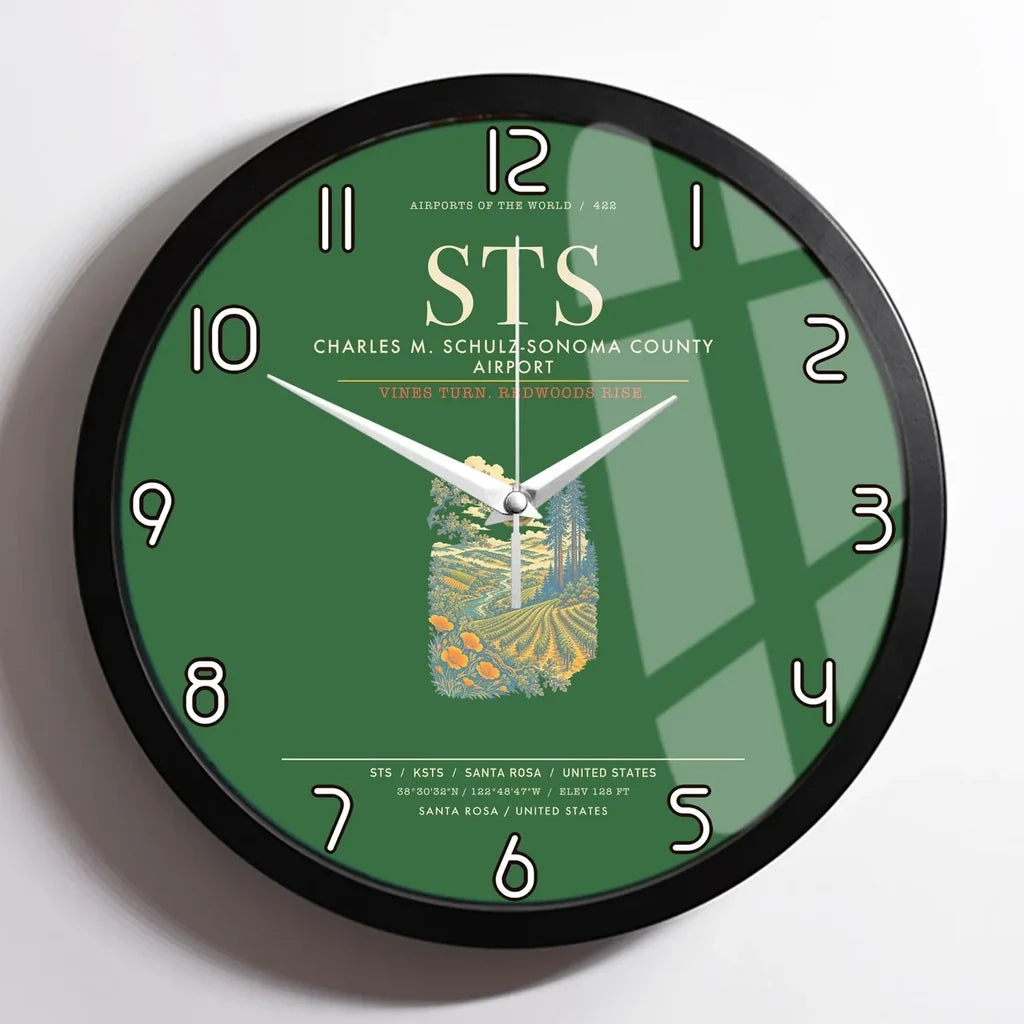 Charles M. SchulzSonoma County Airport Santa Rosa STS Wall-Clock Framed - Green