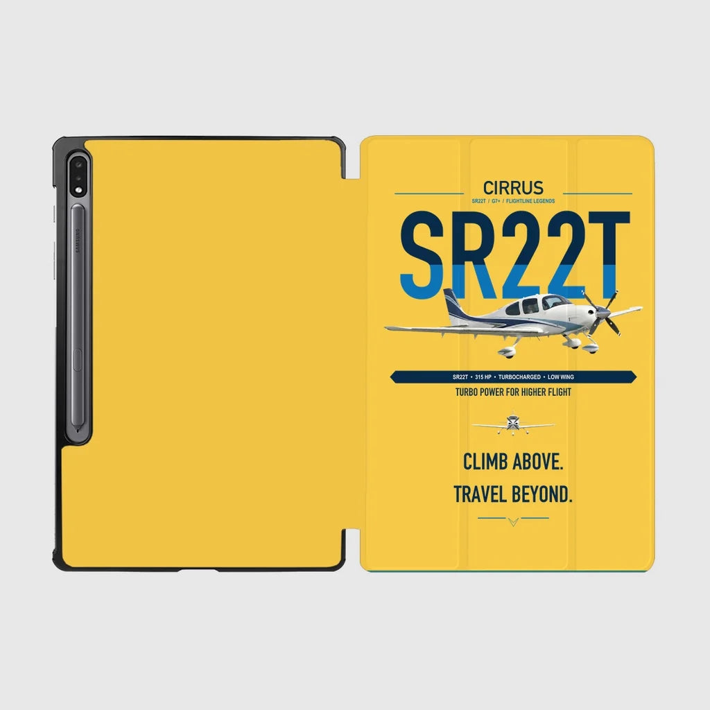 Cirrus SR22T design on yellow samsung tablet tablet case