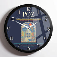 Thumbnail for Poznan - awica Henryk Wieniawski Airport POZ Wall-Clock Framed - Navy Blue