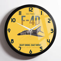 Thumbnail for F-4D Phantom II design on yellow framed wall clock