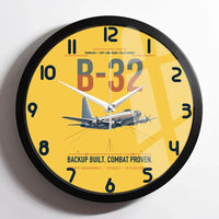 Thumbnail for B-32 Dominator design on yellow framed wall clock