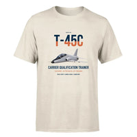 Thumbnail for T-45C Goshawk design on beige double-side t-shirt, single-side print