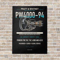 Thumbnail for PW4000-94 vertical canvas print - no frame - black background