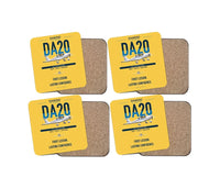 Thumbnail for Diamond DA20 design on yellow 4 pieces set coaster