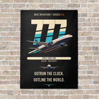 Thumbnail for Boeing 777-200LR vertical canvas print - no frame - black background