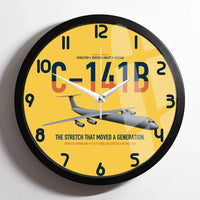 Thumbnail for C-141B Starlifter design on yellow framed wall clock