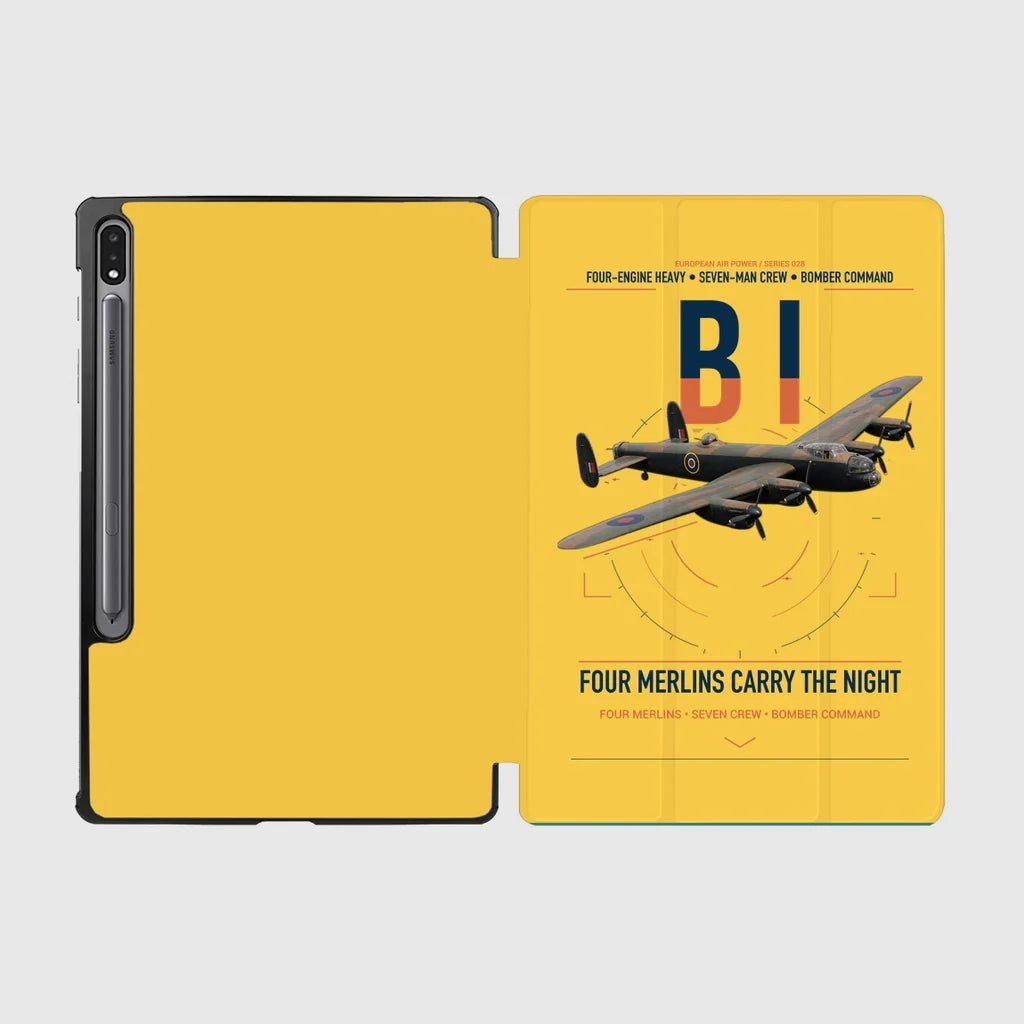 Avro Lancaster B I design on yellow samsung tablet tablet case