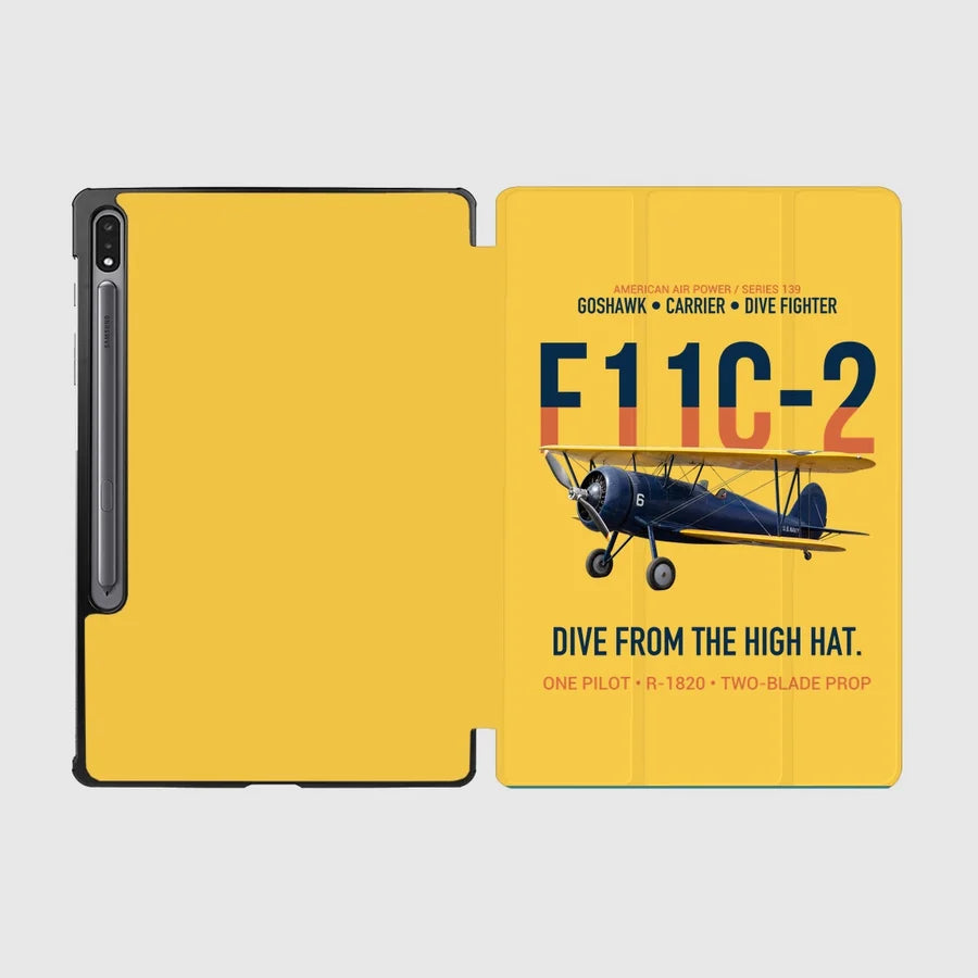 F11C-2 Goshawk Dive from the High Hat design on yellow samsung tablet tablet case