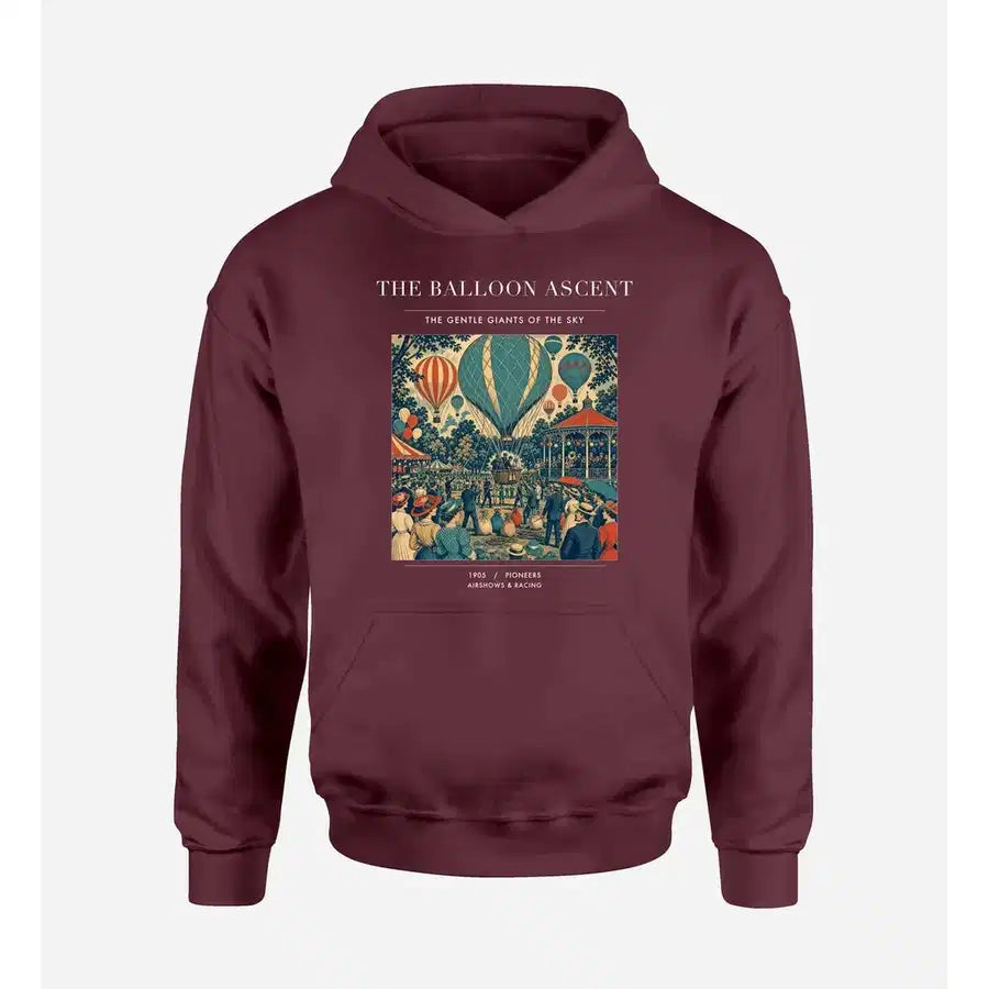 VINTAGE G4011 - The Balloon Ascent - Premium Hoodie design on darkred premium