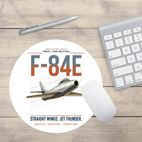 Thumbnail for F-84E Thunderjet design on white round mouse pad