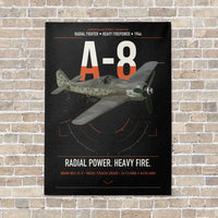 Thumbnail for Focke-Wulf Fw 190A-8 vertical canvas print - no frame - black background