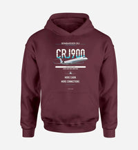 Thumbnail for CRJ900 design on dark red hoodie single side