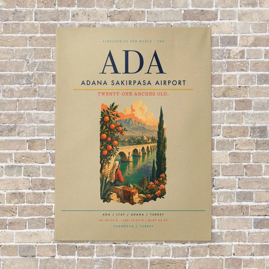 Adana Sakirpasa Airport ADA - Canvas No Frame - Beige