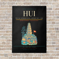 Thumbnail for Phu Bai International Airport HUI — Hue vertical canvas print - no frame - black background